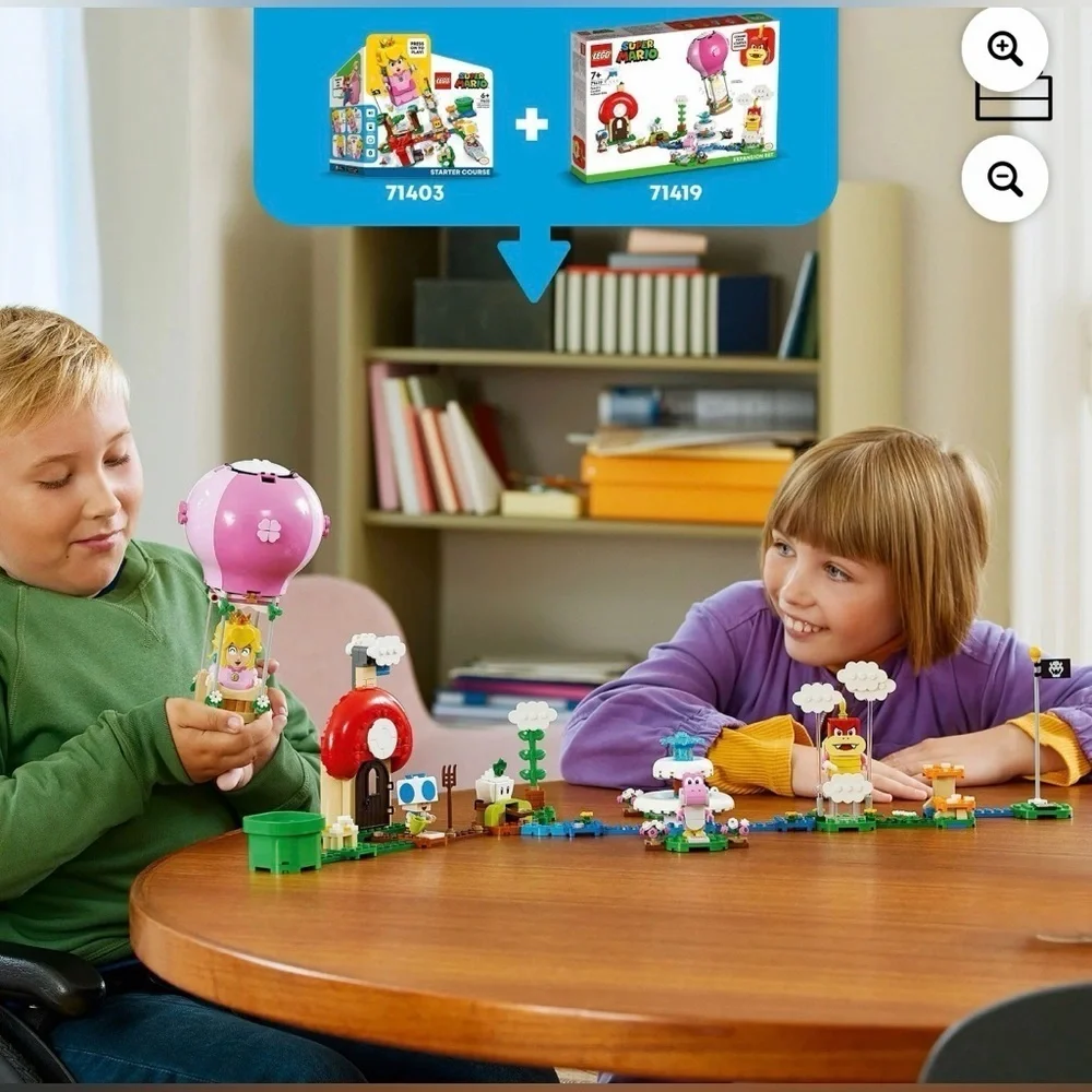 LEGO Super Mario Peach's Garden Balloon Ride Expansion Set 71419 with Pom Pom,